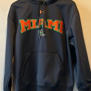 Under Armour Black Miami Hurricanes Hoodie Size L